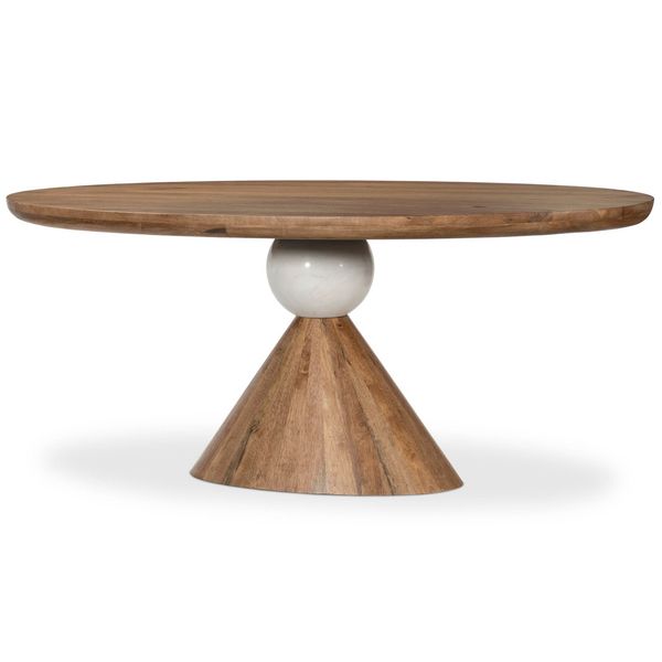 Bibianna Oval Table a manger, Blanc Marbre