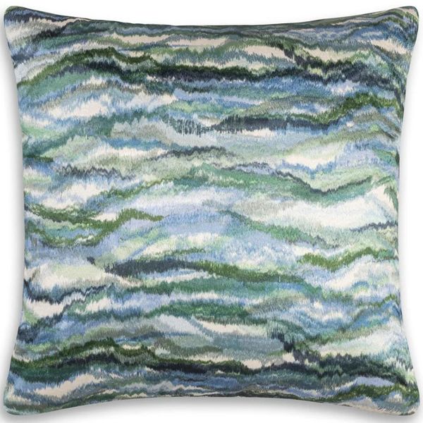 Ocean Wave Coussin, Bleu/Vert