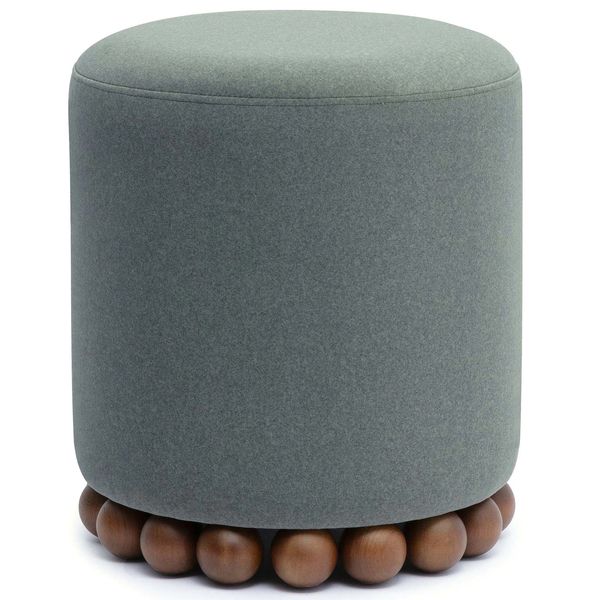 Dex Vegan Mohair Pouf, Olive Vert