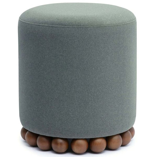 Dex Vegan Mohair Pouf, Olive Vert