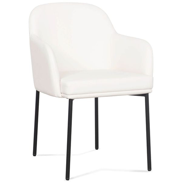 Sydney Vegan Cuir Arm Chaise, Creme, Lot de 2