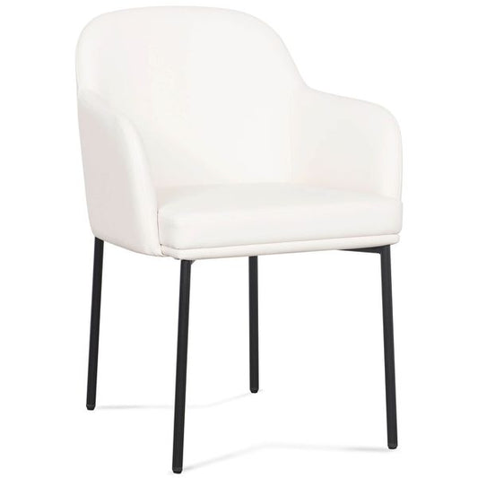 Sydney Vegan Cuir Arm Chaise, Creme, Lot de 2