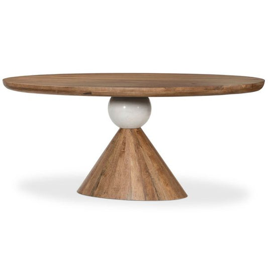 Bibianna Oval Table a manger, Blanc Marbre